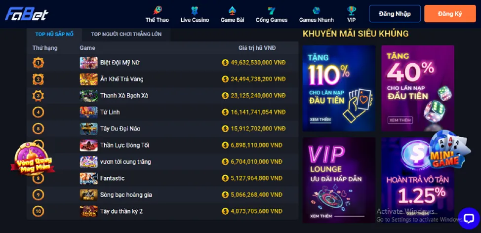Game bắn cá với các loài cá đầy màu sắc
